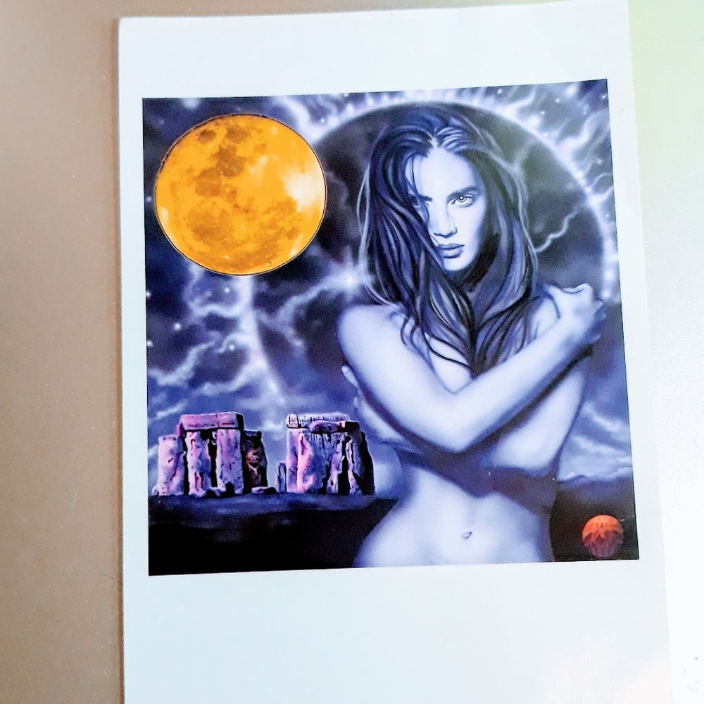 Vintage large post card # 109 moon goddess